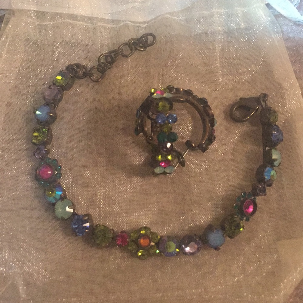 Sorrelli Bracelet and Earring Set Precious Stone